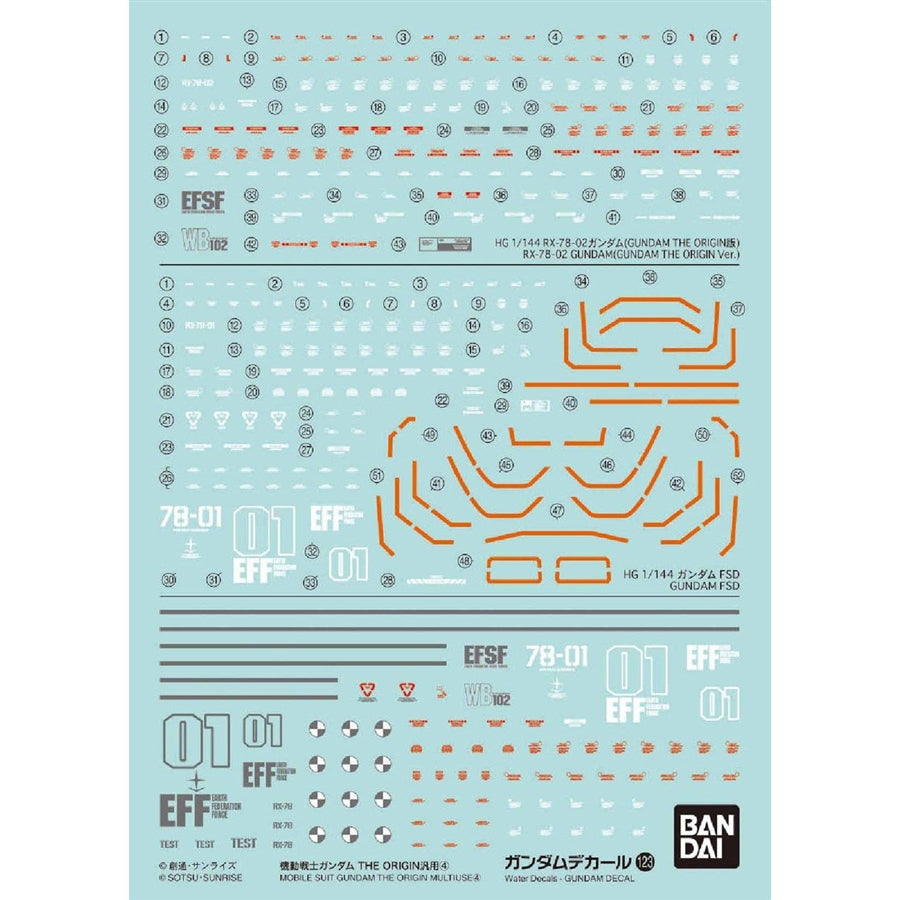 Gundam Decal 123 - Mobile Suit Gundam The Origin Multiuse 4