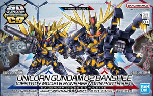 SD Gundam Cross Silhouette #019 Unicorn Gundam Unit 2 Banshee (Destroy Mode) & Banshee Norn Parts Set